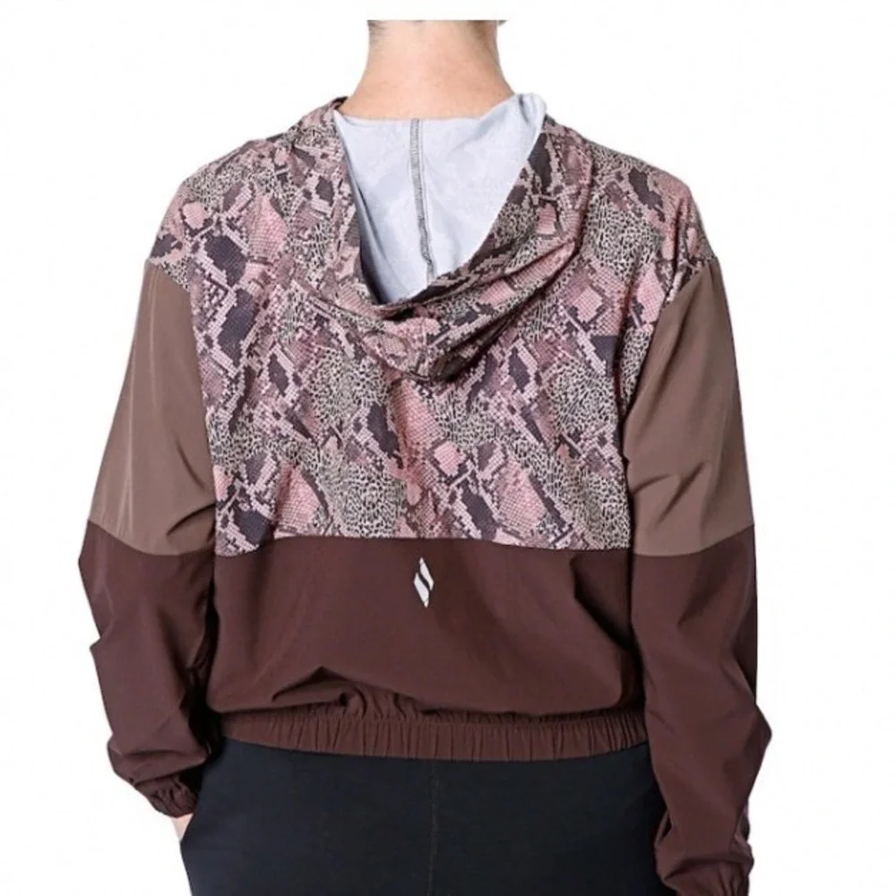 Skechers Ravenous Windbreaker Jacket Hoodie Full Zip in Snake Print‎ sz M